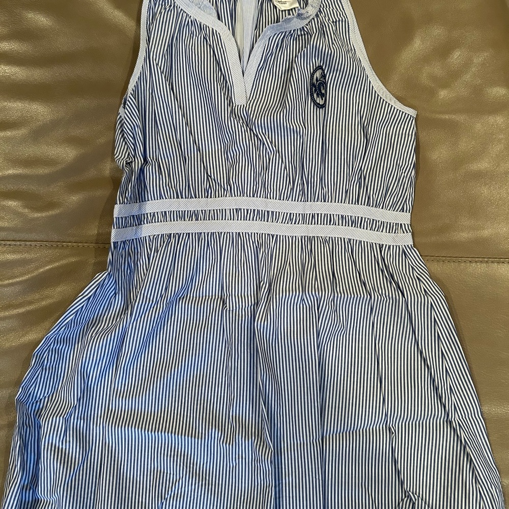Chloe navy and white striped dress
